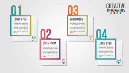Wall Mural - infographic modern timeline design vector template for business with 4 steps or options illustrate a