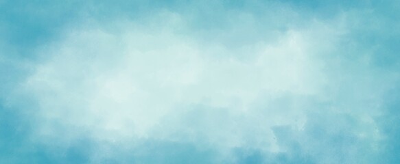 Wall Mural - light blue watercolor background hand-drawn with copy space for text