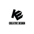© saiful - Letter KE logo design vector. monogram logo vector illustration.