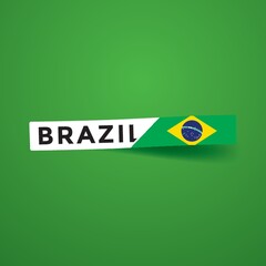 Sticker - brazil flag banner