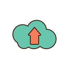 Canvas Print - cloud upload icon