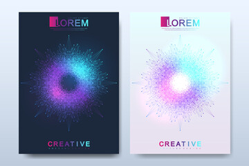 Modern vector template for brochure leaflet flyer cover catalog magazine or annual report in A4 size. Business, science and technology design book layout. Presentation with mandala. Card surface.