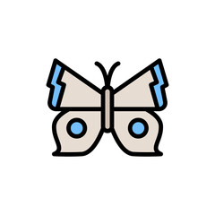 Sticker - Butterfly, insect icon. Simple color with outline vector elements of lepidoptera icons for ui and ux, website or mobile application