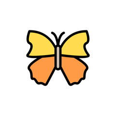 Sticker - Butterfly, insect icon. Simple color with outline vector elements of lepidoptera icons for ui and ux, website or mobile application