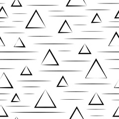 Wall Mural - abstract geometric seamless pattern. black and white background. simple graphic texture. repeating g