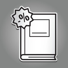 Sticker - book with percentage icon