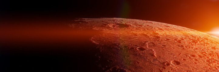 Wall Mural - mars, the red planet of the solar system, orbital view