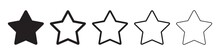 Star Icons In Five Different Versions In A Flat Design