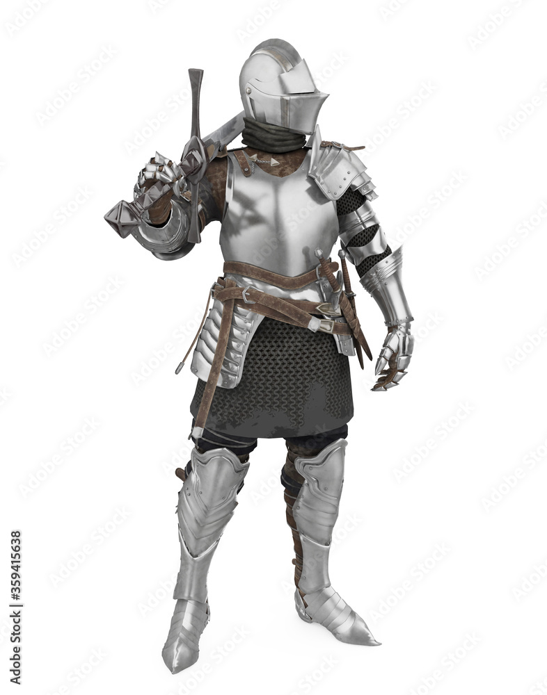 Medieval Knight Armor Isolated - obrazy, fototapety, plakaty 