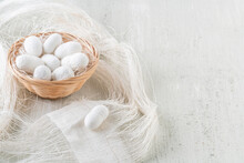 Natural Silkworm Cocoons Are Source Of Silk Thread, Textile