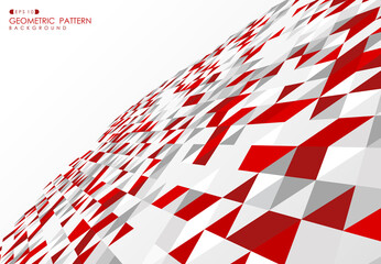 Abstract red technology triangle design of pattern decoration background. illustration vector eps10