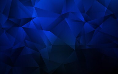  Dark BLUE vector gradient triangles texture. A completely new color illustration in a polygonal style. Template for cell phone's backgrounds.