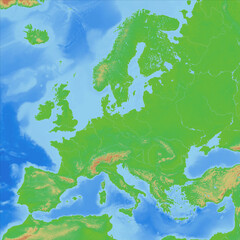 Wall Mural - geographic map of Europe