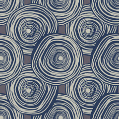  Geometric spirals seamless pattern. Creativehand drawn curved lines wallpaper. Sketch circle background.