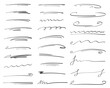 © Ольга Фурманюк - Set of handmade lines, brush lines, underlines.