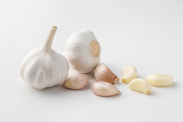 Poster - Garlic isolated on  white background.