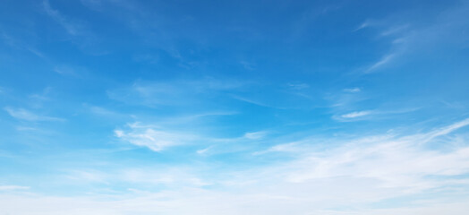 Wall Mural - panorama blue sky with cloud and sunshine background