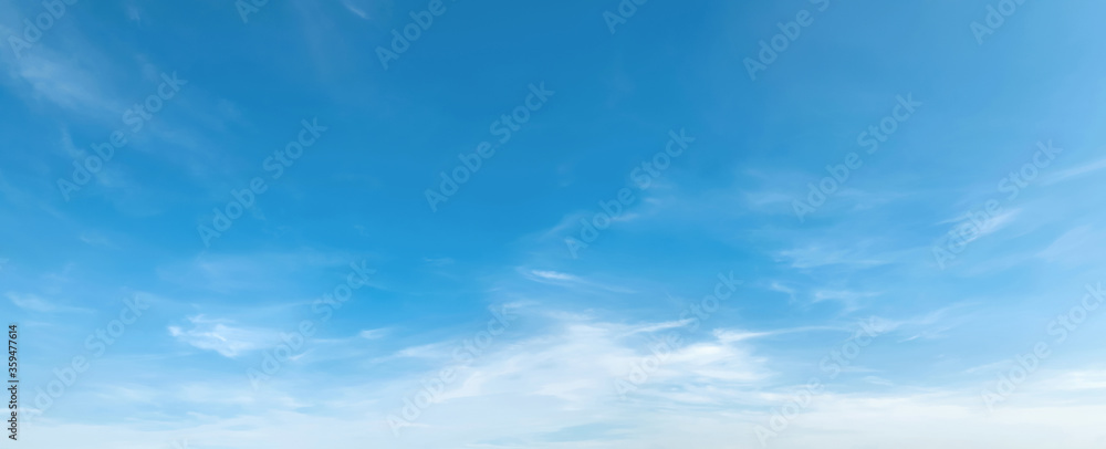 panorama blue sky with cloud and sunshine background - obrazy, fototapety, plakaty 