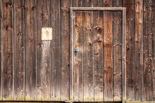 Wooden door on an old shed