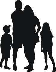 Poster - Family of silhouettes. Conceptual illustration.