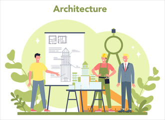 Wall Mural - architecture concept. idea of building project and construction work.