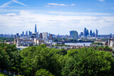 Fototapeta Miasto - Canary Wharf view from Greenwich Park, London, United Kingdom