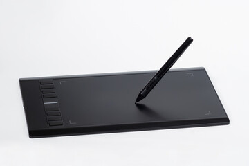 Graphic tablet on white background