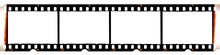 Camera Film Strip, Isolated On White Background, Film Strip With No Pictures On It, Real High-res 35mm Photo Scan
