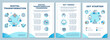 Digital transformation brochure template. Achievable goal for business. Flyer, booklet, leaflet print, cover design with linear icons. Vector layouts for magazines, annual reports, advertising posters