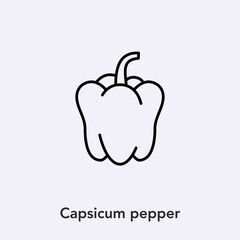 Wall Mural - capsicum pepper icon vector. Linear style sign for mobile concept and web design. capsicum pepper symbol illustration. Pixel vector graphics - Vector. 