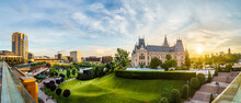Panoramic View Of Cultural Palace And Central Square In Iasi City, Romania