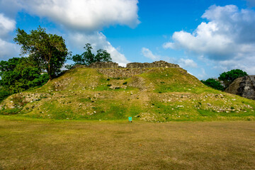 Ancient Mayan Altun Ha Temple near Belize-city in Belize.