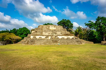 Wall Mural - Ancient Mayan Altun Ha Temple near Belize-city in Belize.