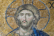 Jesus Christ, A Byzantine Mosaic In The Interior Of Hagia Sophia.