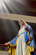 © masterjew - Close up of Statue of Our lady of grace virgin Mary in the church, Thailand. selective focus.