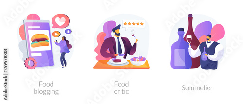 Fotomural Food review abstract concept vector illustration set