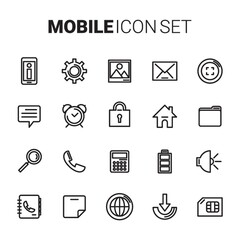 Canvas Print - A mobile icon set illustration.