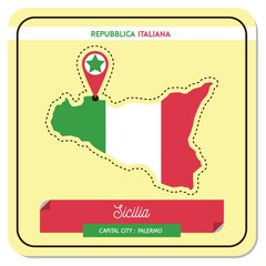 Sticker - sicilia map