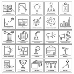 Sticker - collection of business strategy icons