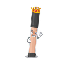 Sticker - A humble King of brightener caricature design style with gold crown