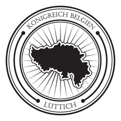 Wall Mural - Luttich map label