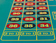 Close-up of numbers and odds on a casino gambling table