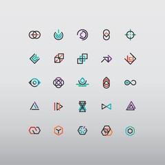 collection of abstract design icons