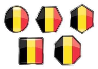 Poster - belgium flag icon collection