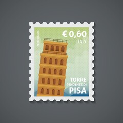 Canvas Print - Italy postage stamp.