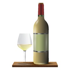 Canvas Print - Wine bottle and glass