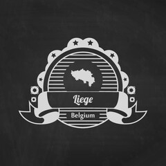 Wall Mural - Liege map label