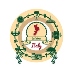 Poster - Calabria map label.