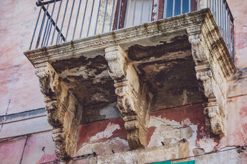 Canvas Print - Historical palace of Polignano. Puglia. Italy.