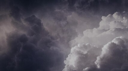 Wall Mural - black clouds accompanied by lightning strikes
